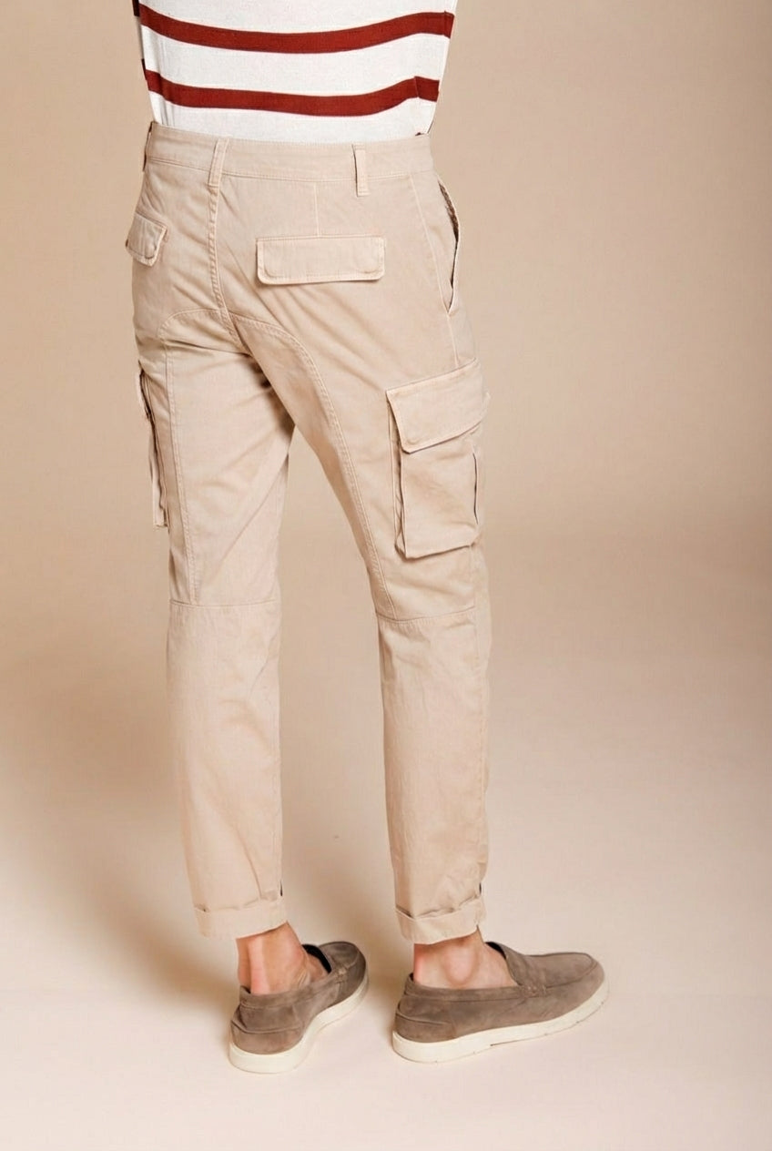 Chile men's cargo pants in stretch satin extra slim fit ①