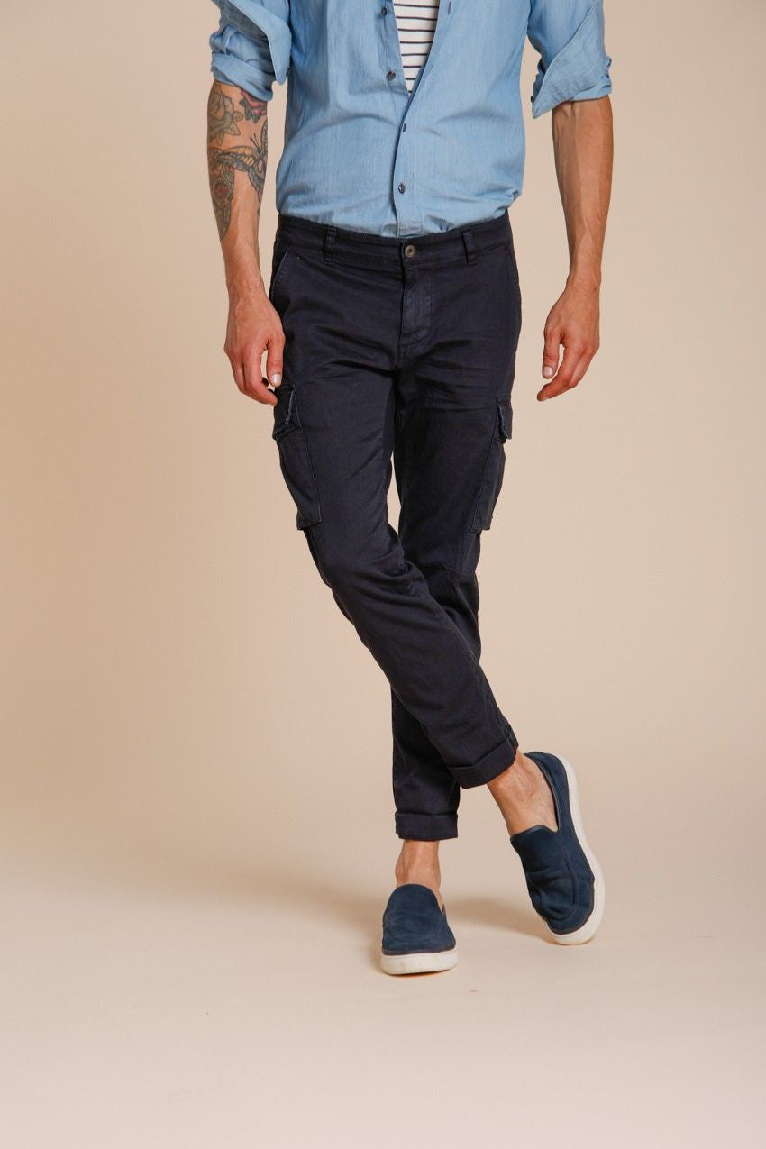 Chile pantalone cargo uomo in raso stretch extra slim fit ①