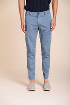 Chile pantalon cargo homme en satin stretch extra slim fit ①