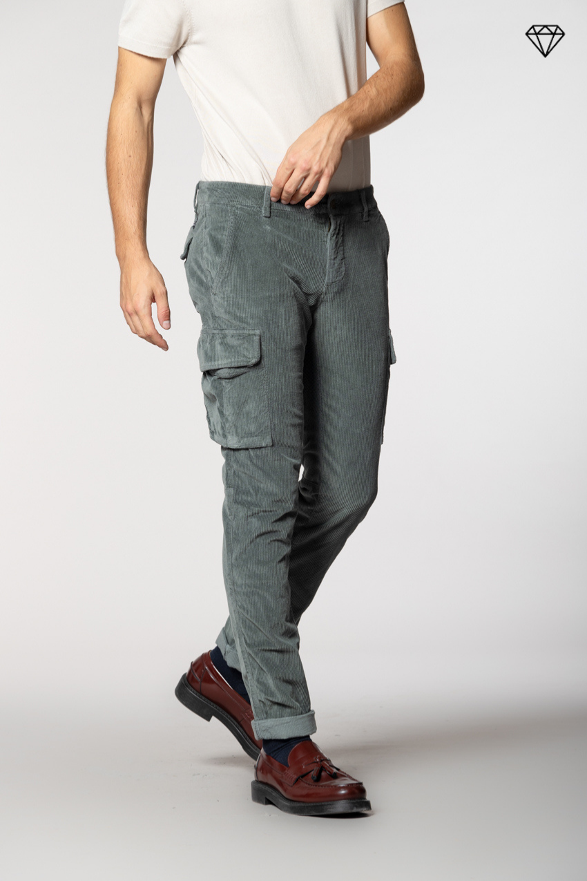 Chile men's cargo trousers in 500-wale velvet extra slim fit ①