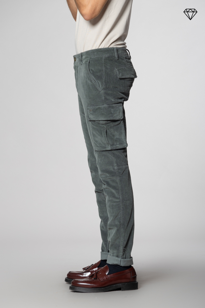 Chile men's cargo trousers in 500-wale velvet extra slim fit ①