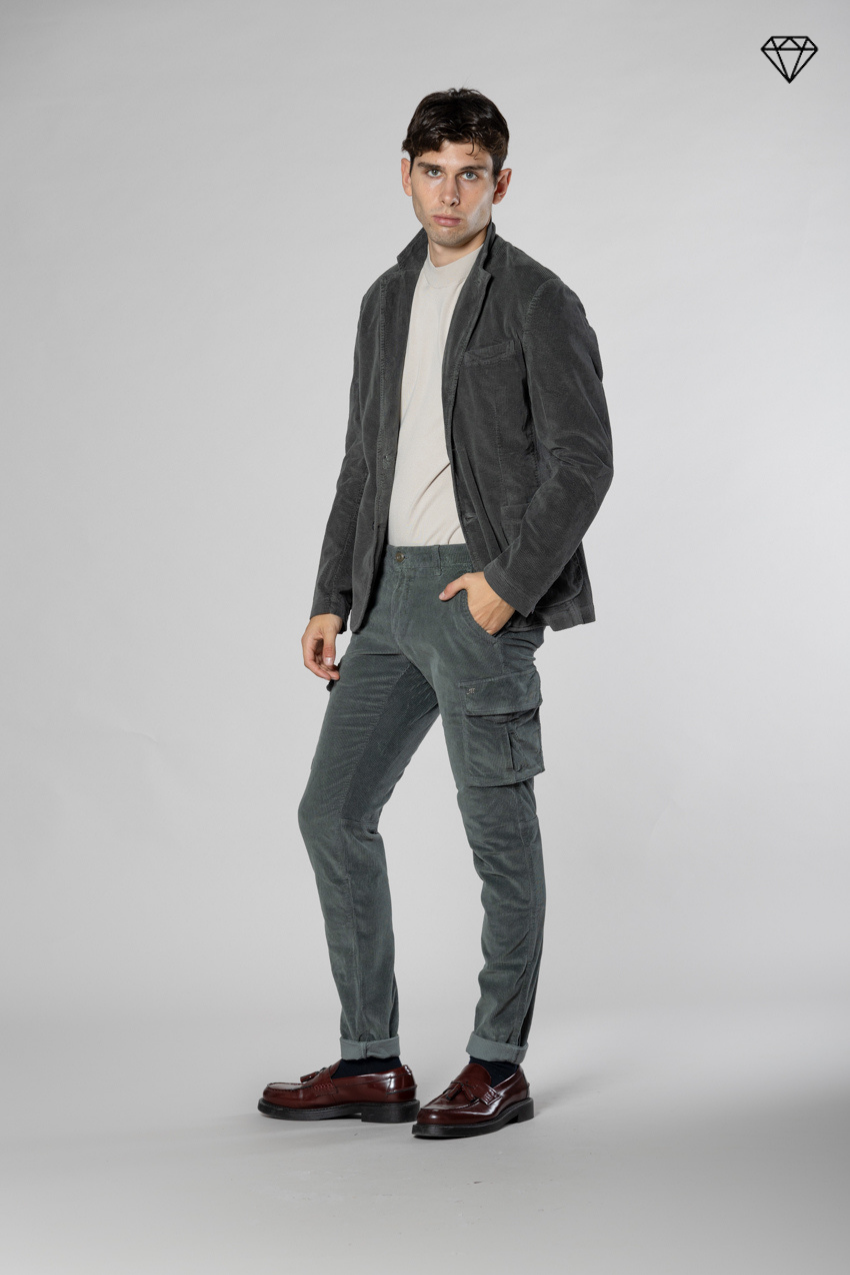 Chile men's cargo trousers in 500-wale velvet extra slim fit ①