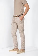 Chile pantalone cargo uomo in twill stampa camouflage extra slim fit ①