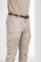 Chile pantalone cargo uomo in twill stampa camouflage extra slim fit ①