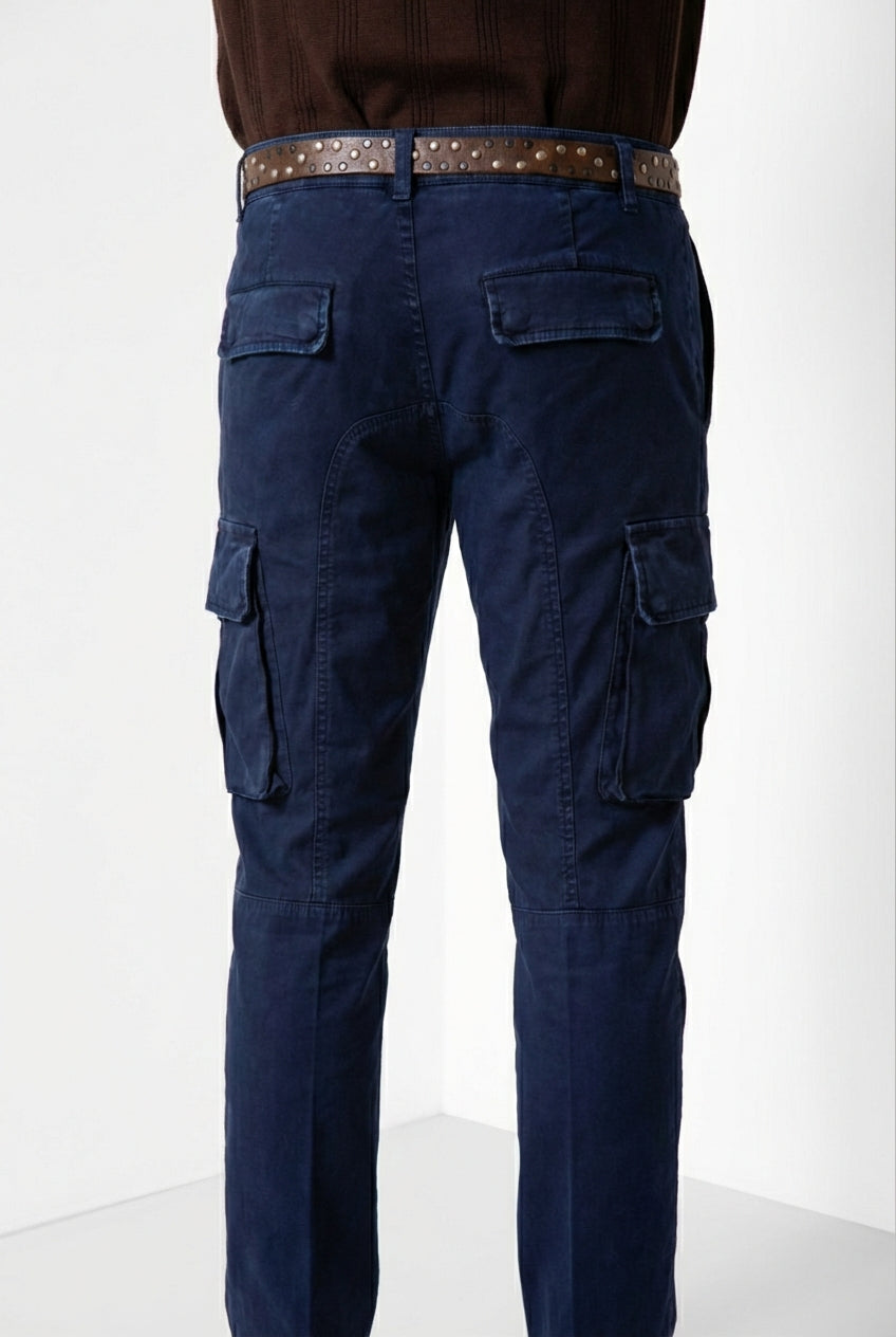 Chile pantalon cargo homme en satin stretch extra slim fit ①