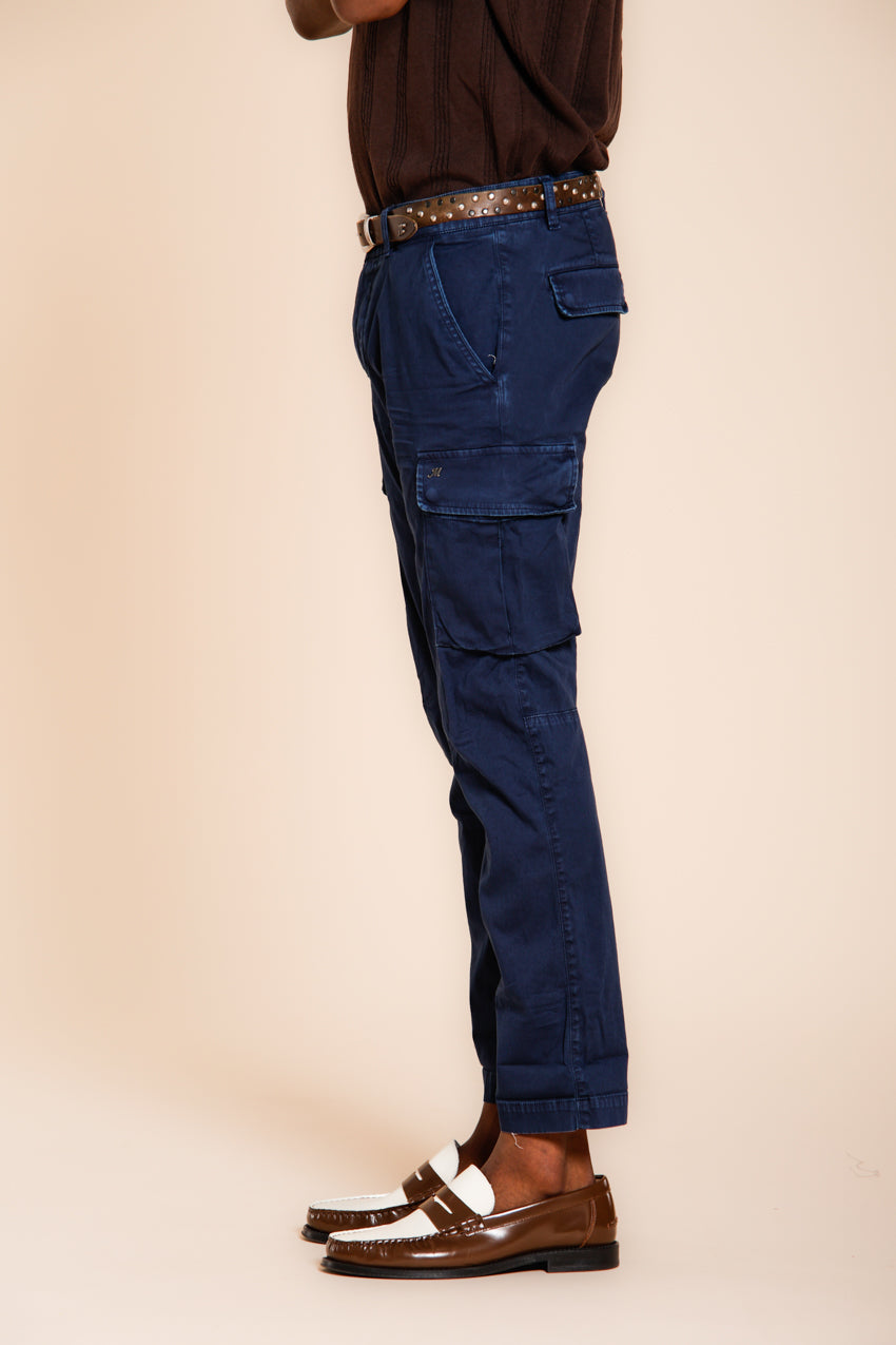 Chile pantalon cargo homme en satin stretch extra slim fit ①
