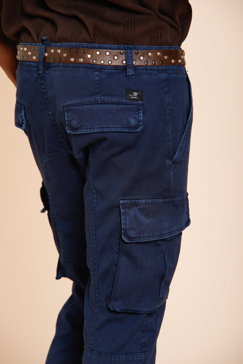 Chile pantalon cargo homme en satin stretch extra slim fit ①