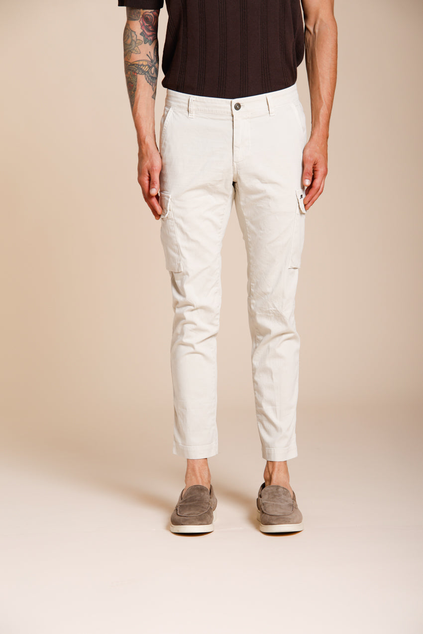 Chile pantalone cargo uomo in raso stretch extra slim fit ①