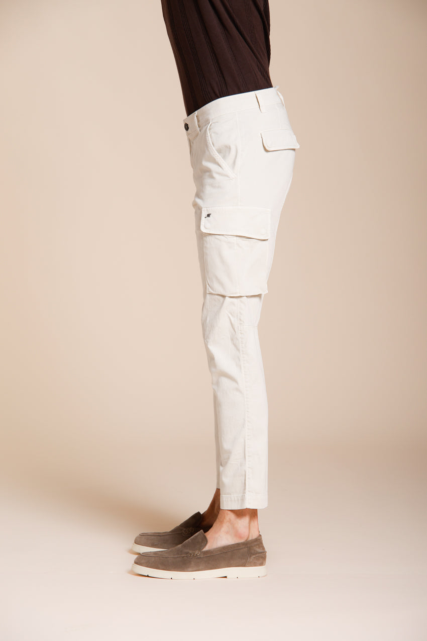 Chile pantalone cargo uomo in raso stretch extra slim fit ①