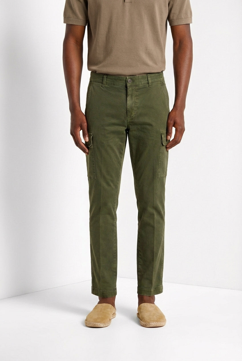 Chile men's cargo pants in stretch satin extra slim fit ①