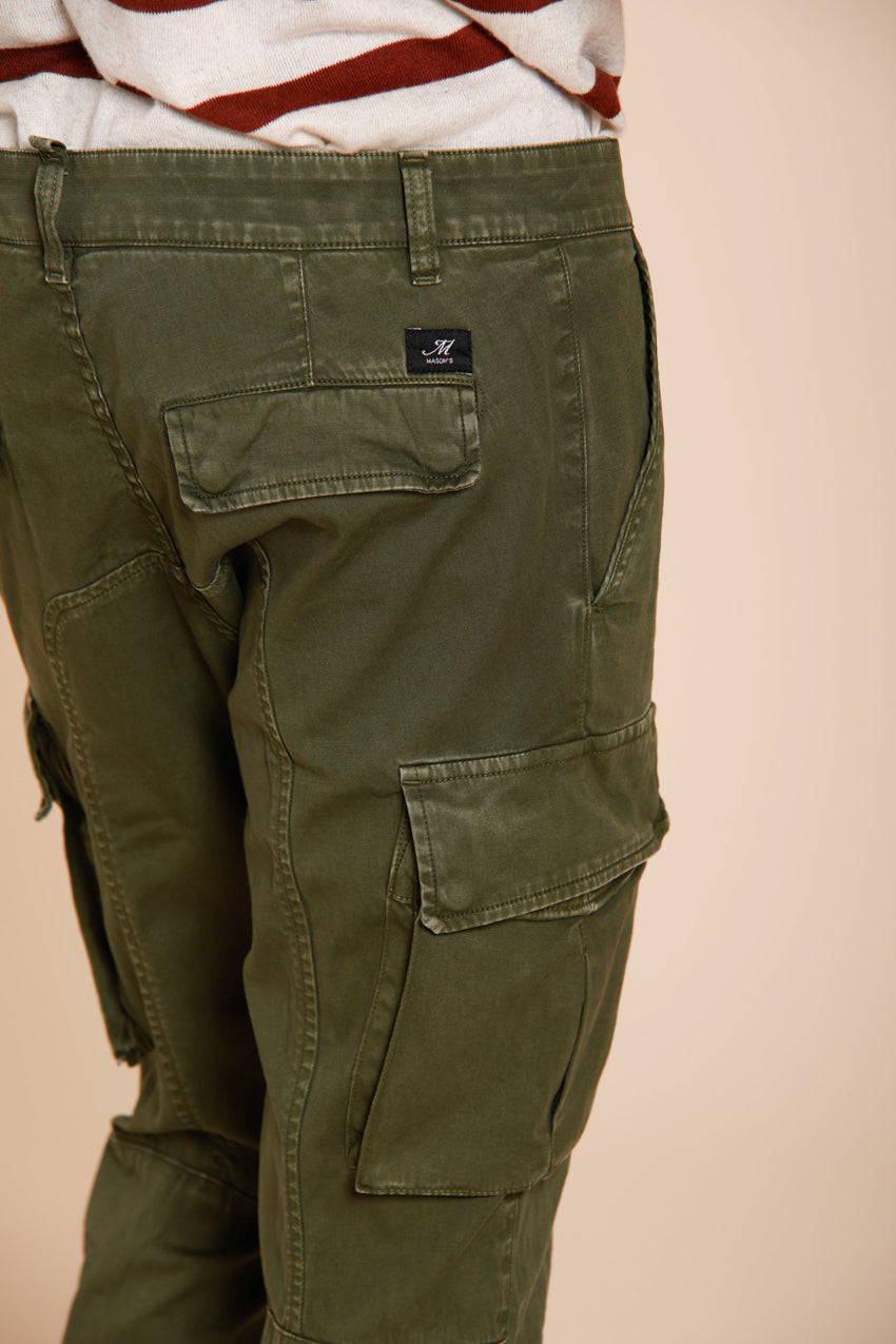 Chile pantalon cargo homme en satin stretch extra slim fit ①