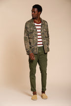 Chile pantalon cargo homme en satin stretch extra slim fit ①