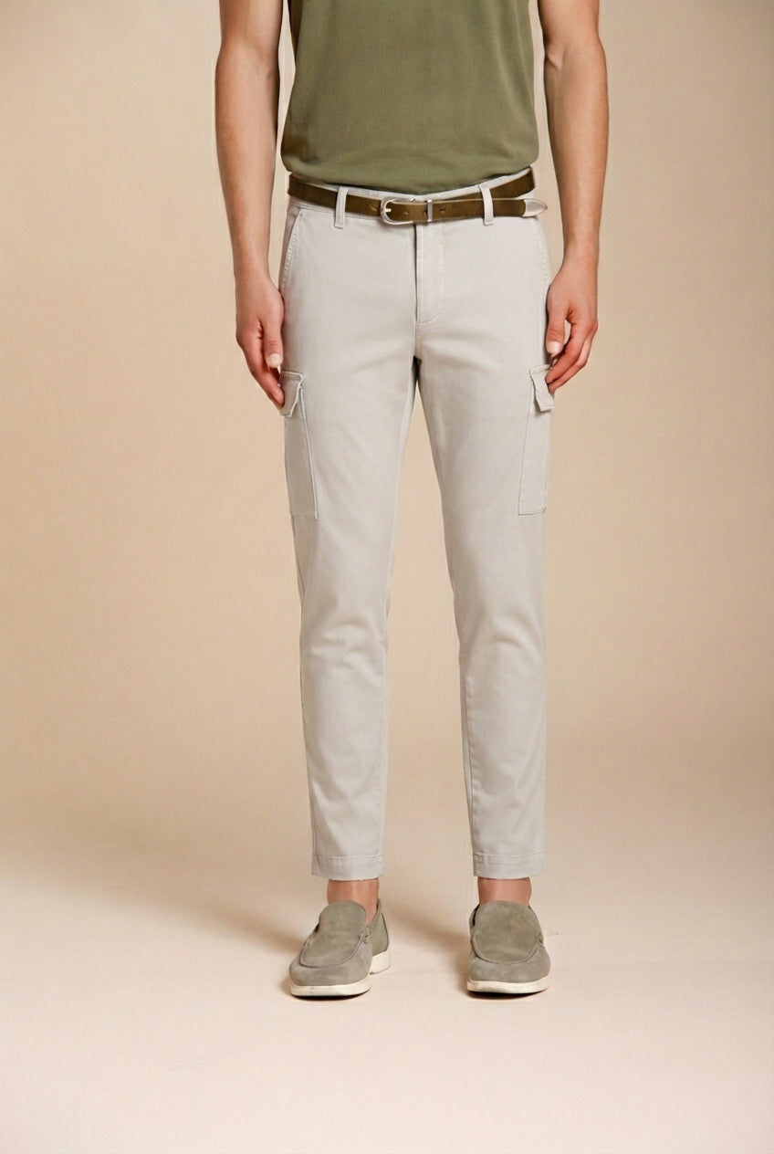 Chile men's cargo pants stretch satin extra slim fit ①