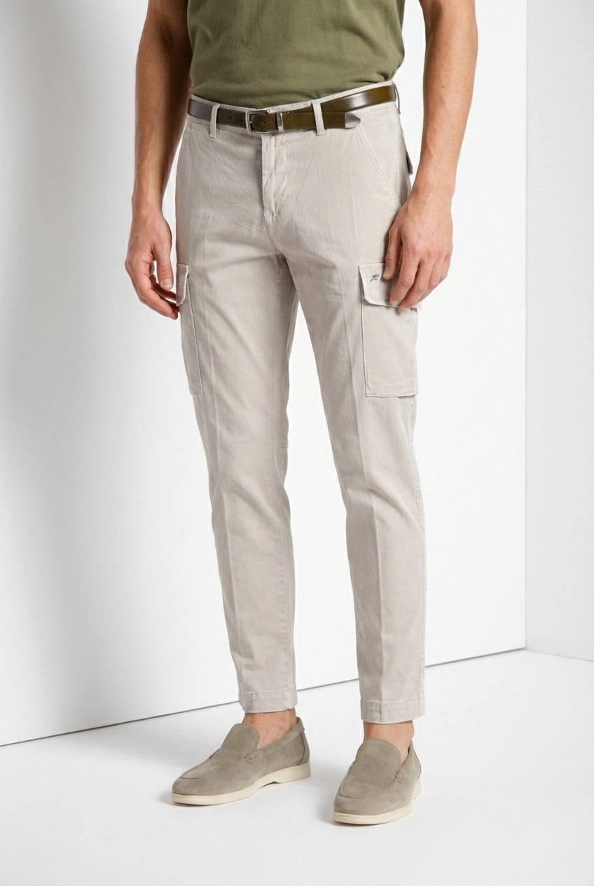 Chile pantalon cargo homme en satin stretch extra slim fit ①