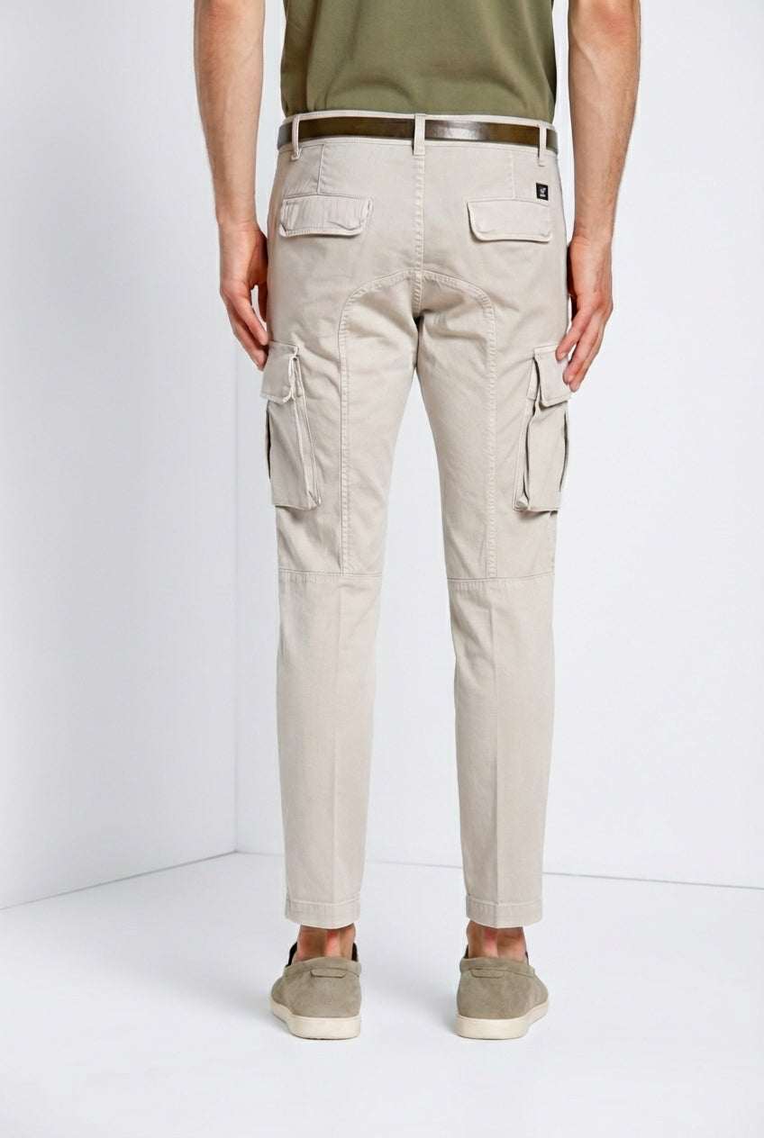 Chile pantalon cargo homme en satin stretch extra slim fit ①