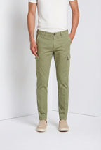 Chile pantalon cargo homme en satin stretch extra slim fit ①