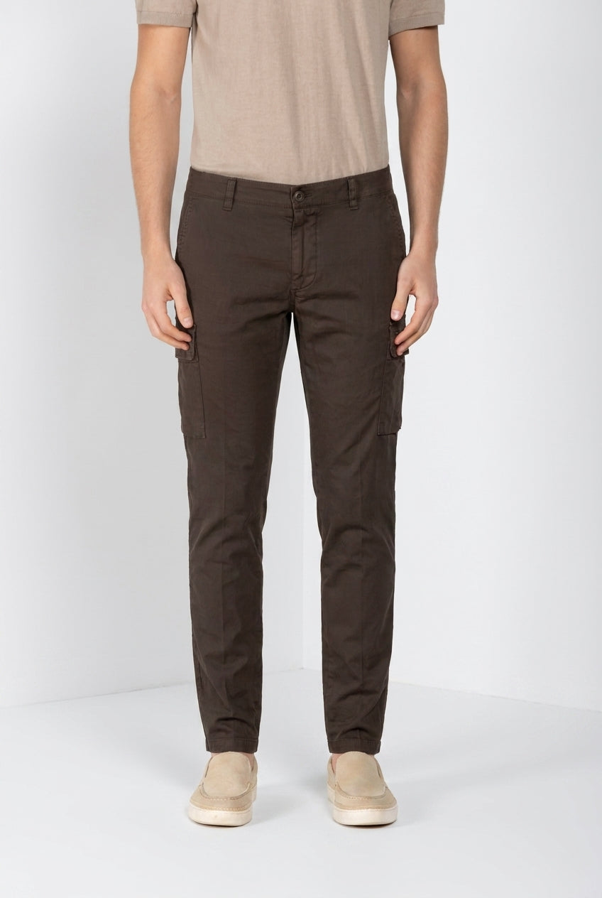 Chile pantalone cargo uomo in raso stretch extra slim fit ①