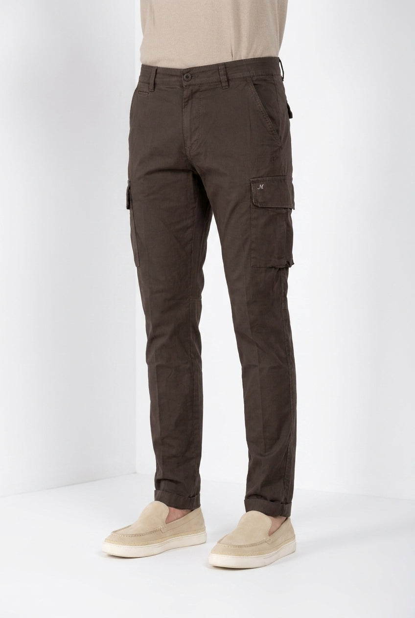 Chile pantalone cargo uomo in raso stretch extra slim fit ①