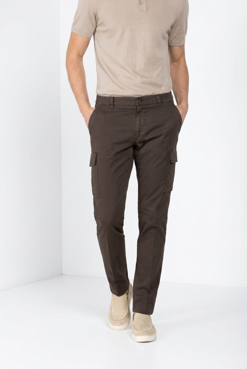 Chile pantalone cargo uomo in raso stretch extra slim fit ①