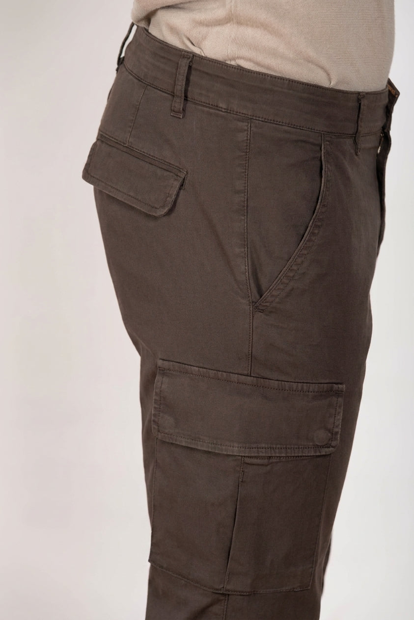 Chile pantalone cargo uomo in raso stretch extra slim fit ①
