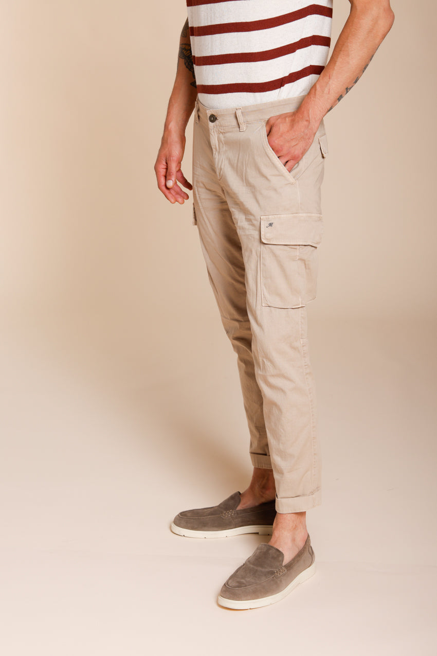 Chile men's cargo pants in stretch satin extra slim fit ①