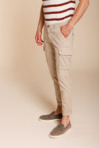 Chile men's cargo pants in stretch satin extra slim fit ①
