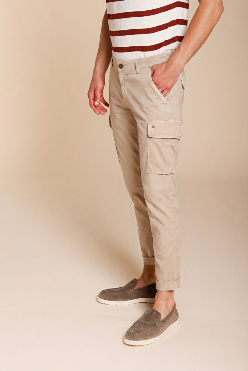 Chile men's cargo pants in stretch satin extra slim fit ①