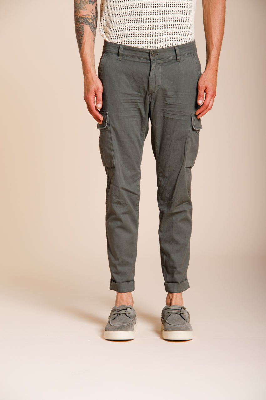Chile men's cargo pants in stretch satin extra slim fit ①