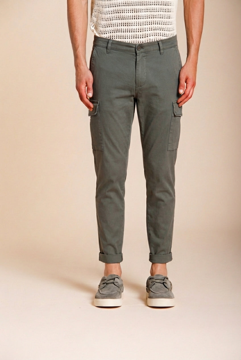 Chile men's cargo pants in stretch satin extra slim fit ①