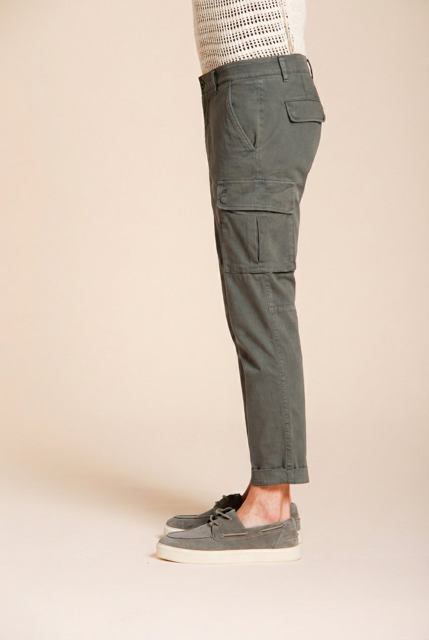 Chile men's cargo pants in stretch satin extra slim fit ①
