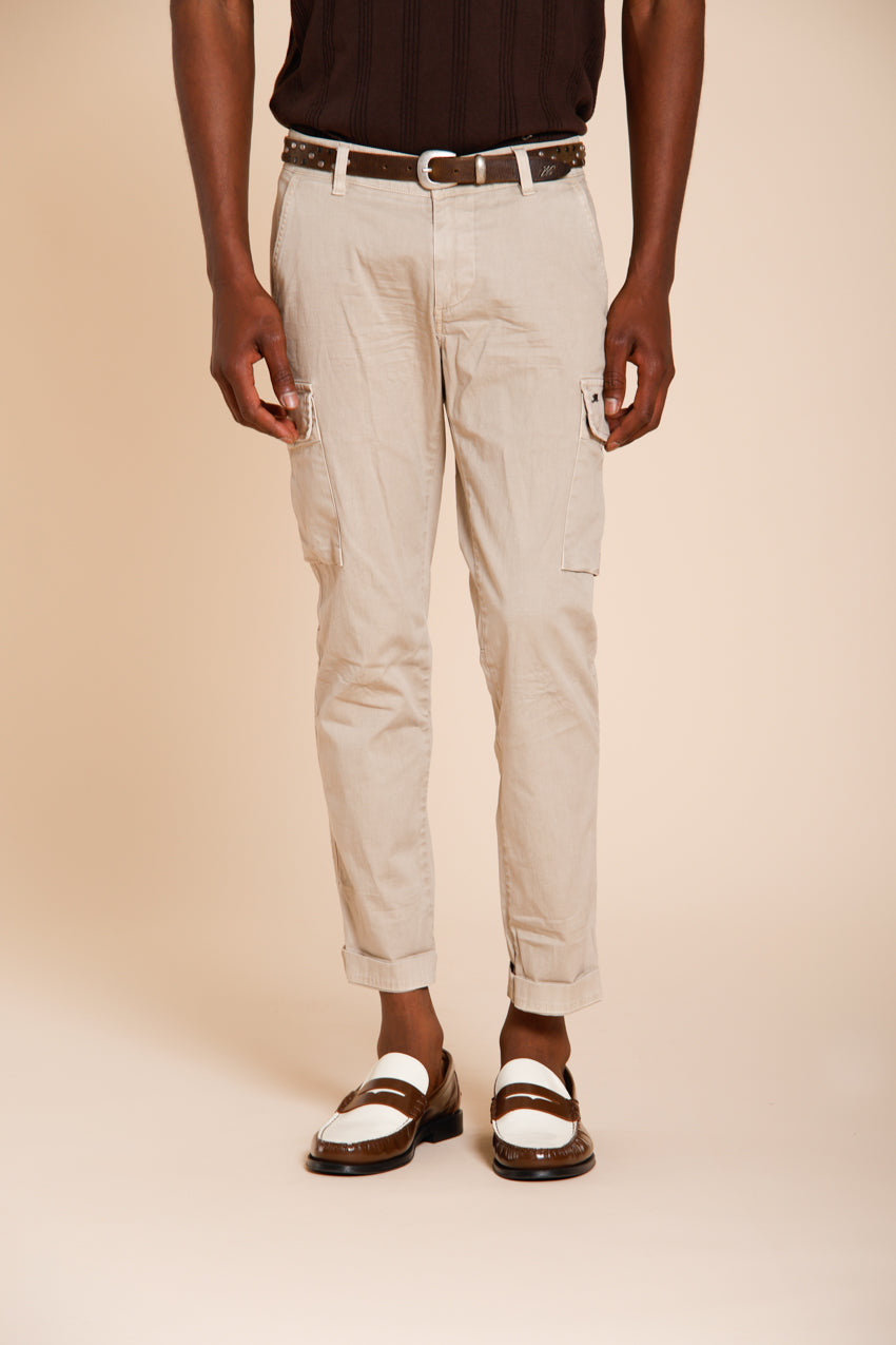 Chile pantalon cargo homme en satin stretch extra slim fit ①