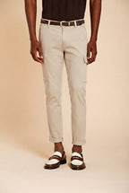 Chile pantalon cargo homme en satin stretch extra slim fit ①