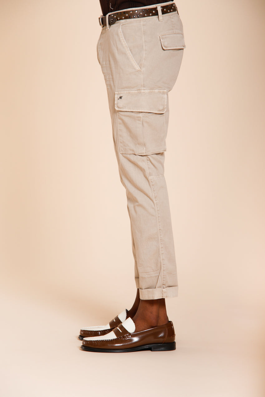 Chile pantalon cargo homme en satin stretch extra slim fit ①