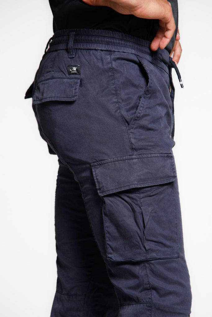 Chile Elax man cargo pants in tencel with drawstring extra slim