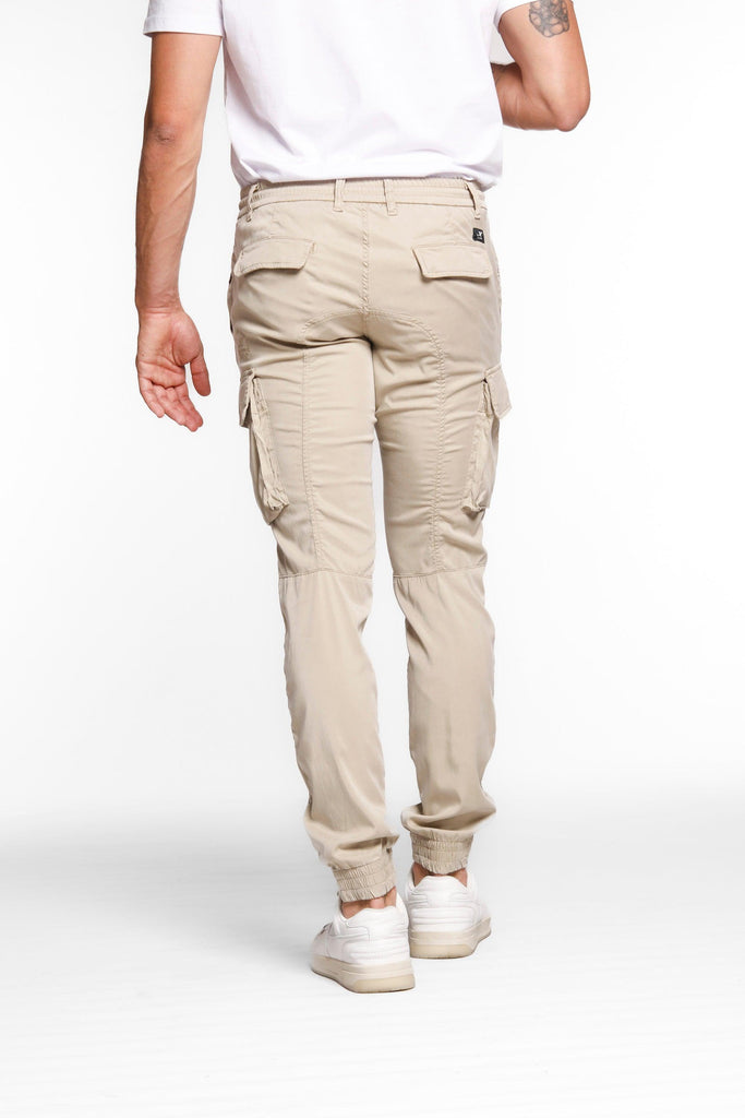 Chile Elax man cargo pants in tencel with drawstring extra slim
