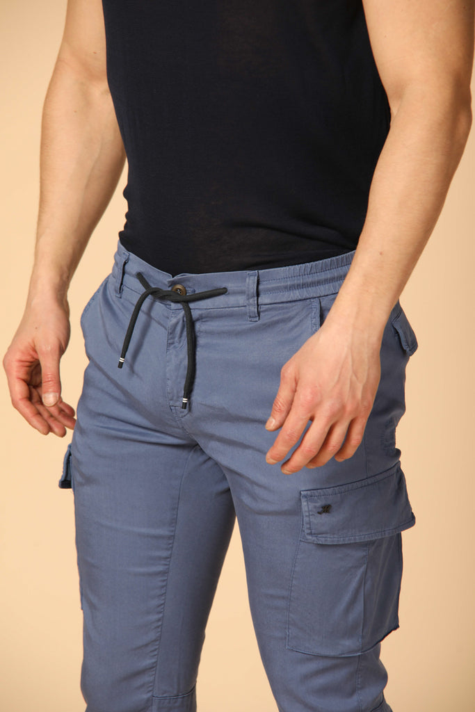 Image 3 of men's Chile Elax model cargo pants in indigo, extra slim fit by Mason's