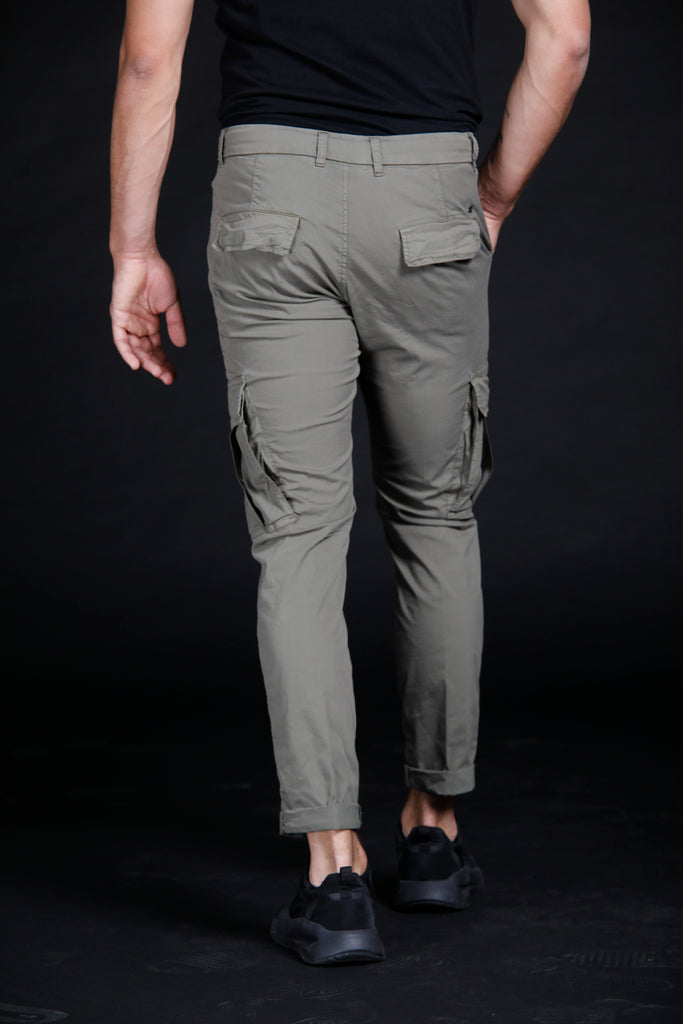 Rio de Janeiro man cargo pants in stretch nylon and gabardine Logo edition carrot fit