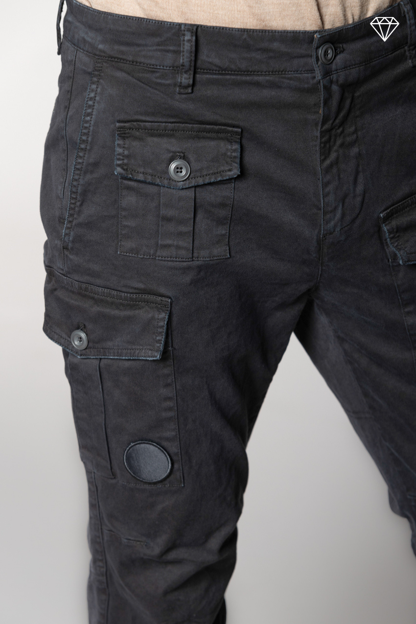 George Coolpocket men's cargo trousers in gabardine logo edition carrot fit ①