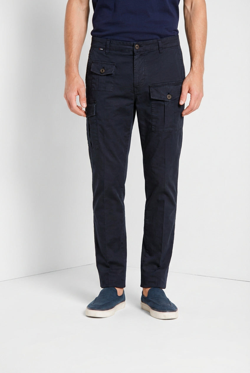 George Coolpocket pantalon cargo homme en twill léger stretch Logo Edition carrot fit ①