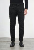 George Coolpocket men's cargo pants in gabardine, carrot fit ①
