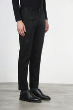 George Coolpocket men's cargo pants in gabardine, carrot fit ①
