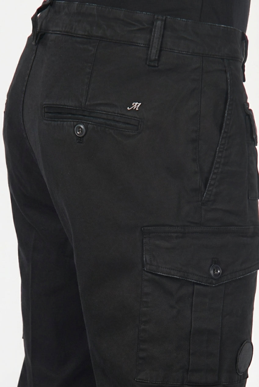 George Coolpocket men's cargo pants in gabardine, carrot fit ①
