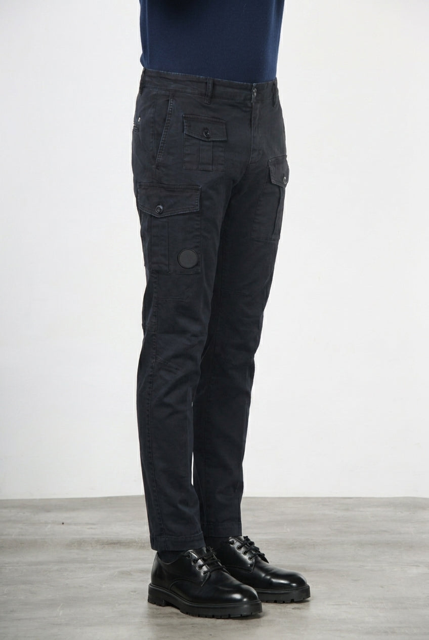 George Coolpocket men's cargo pants in gabardine carrot fit ①