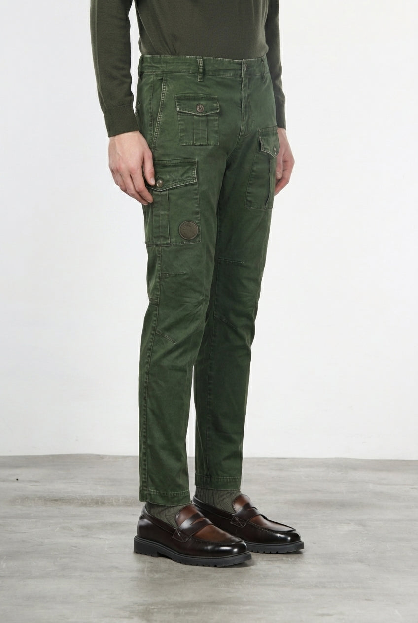 George Coolpocket men’s cargo pants in gabardine with carrot fit ①