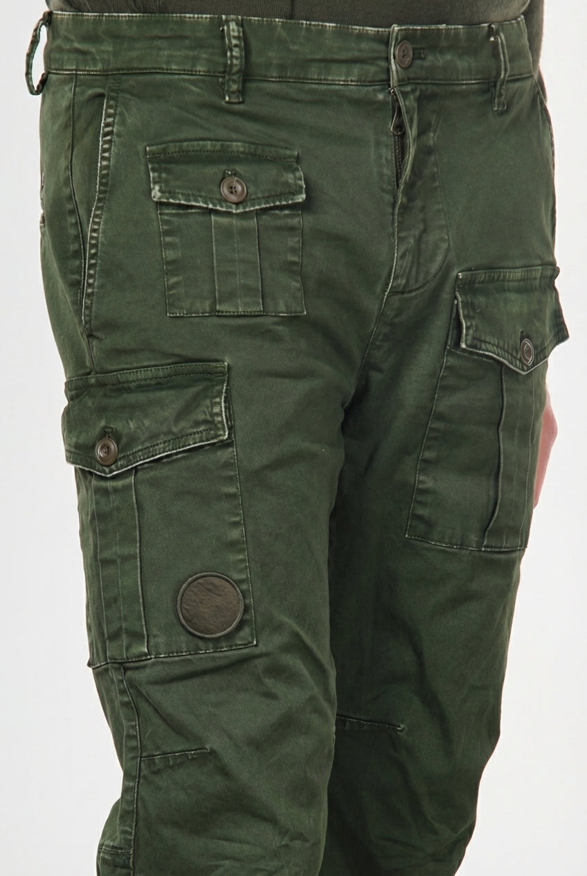 George Coolpocket men’s cargo pants in gabardine with carrot fit ①