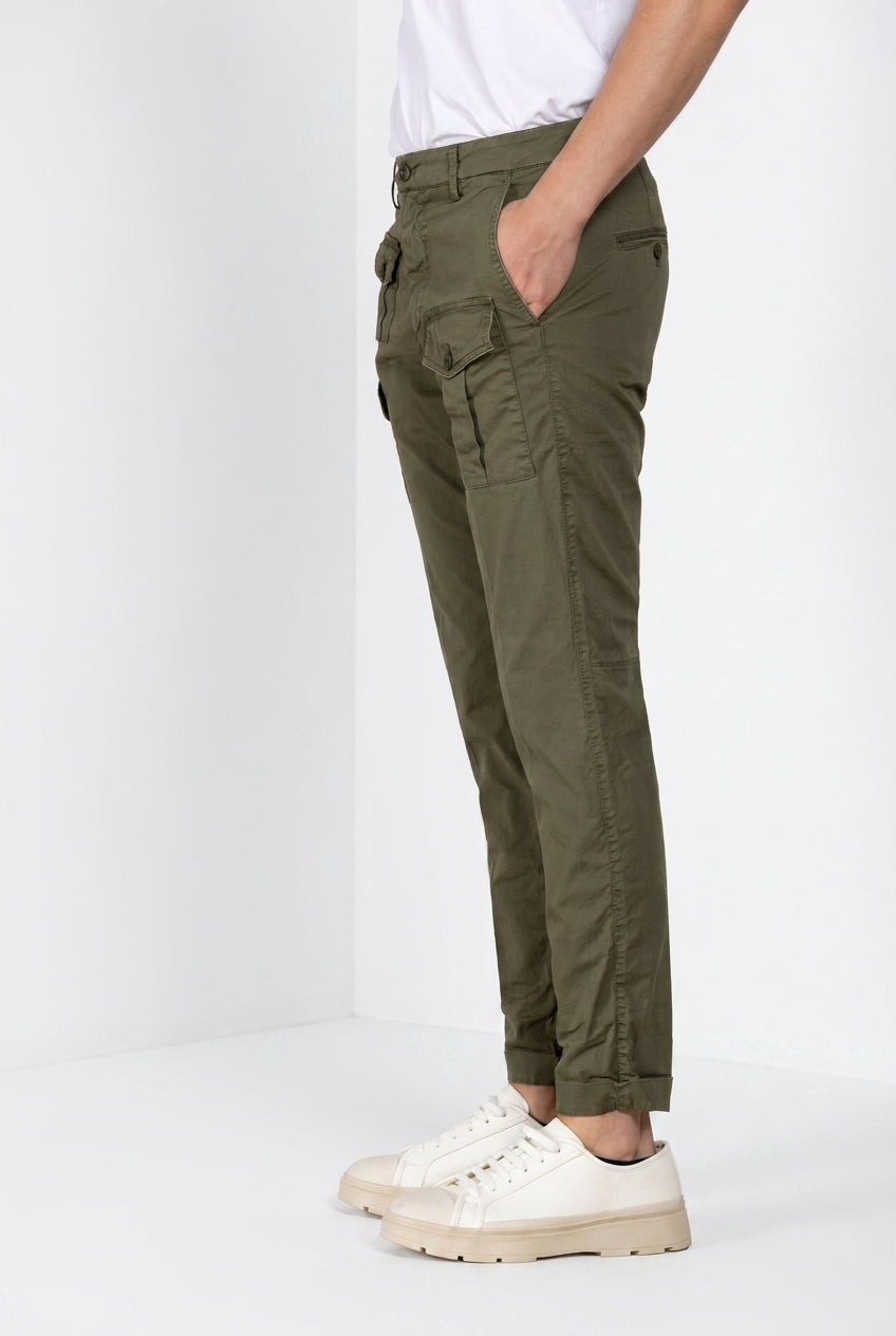 George Coolpocket pantalon cargo homme en twill léger stretch Logo Edition carrot fit ①
