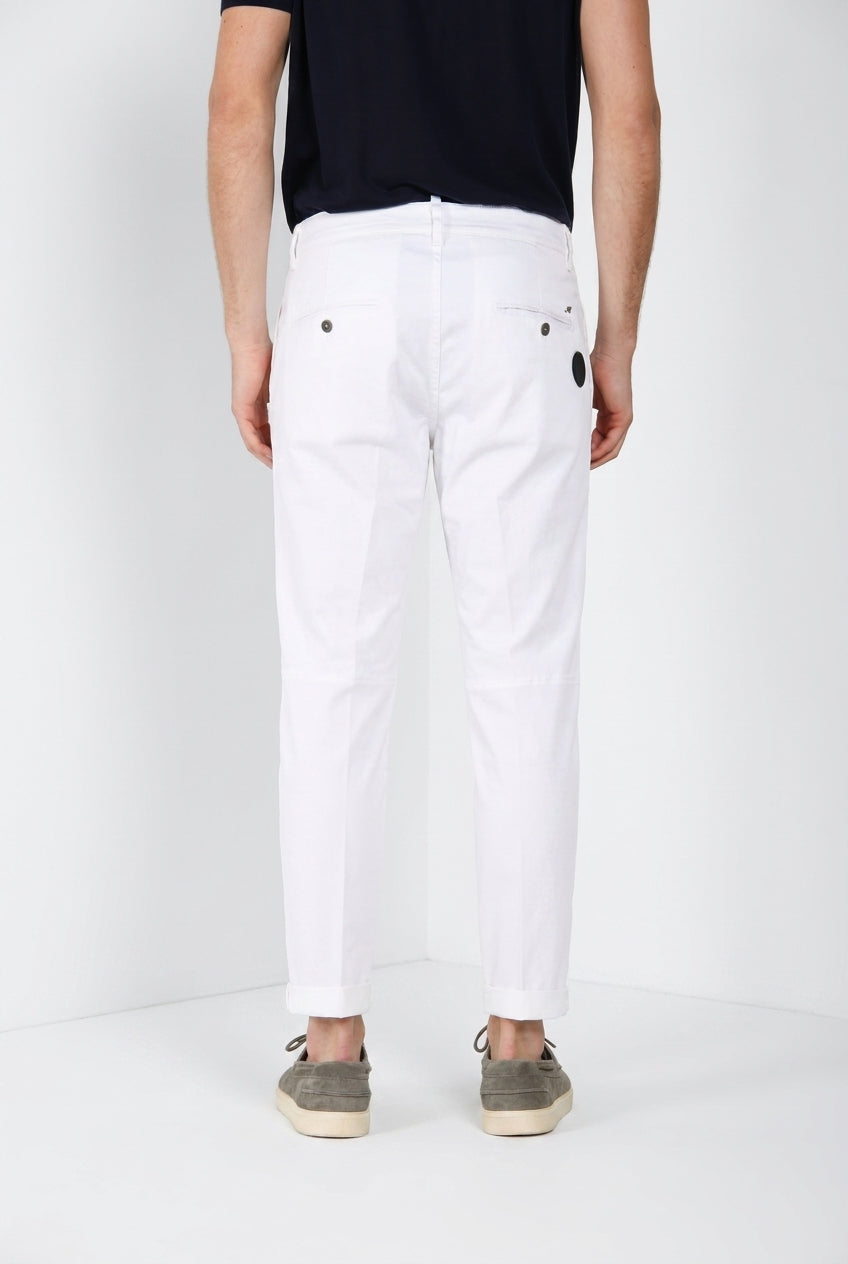 John Coolkhinos men's chino pants in stretch satin Logo Edition carrot fit ①