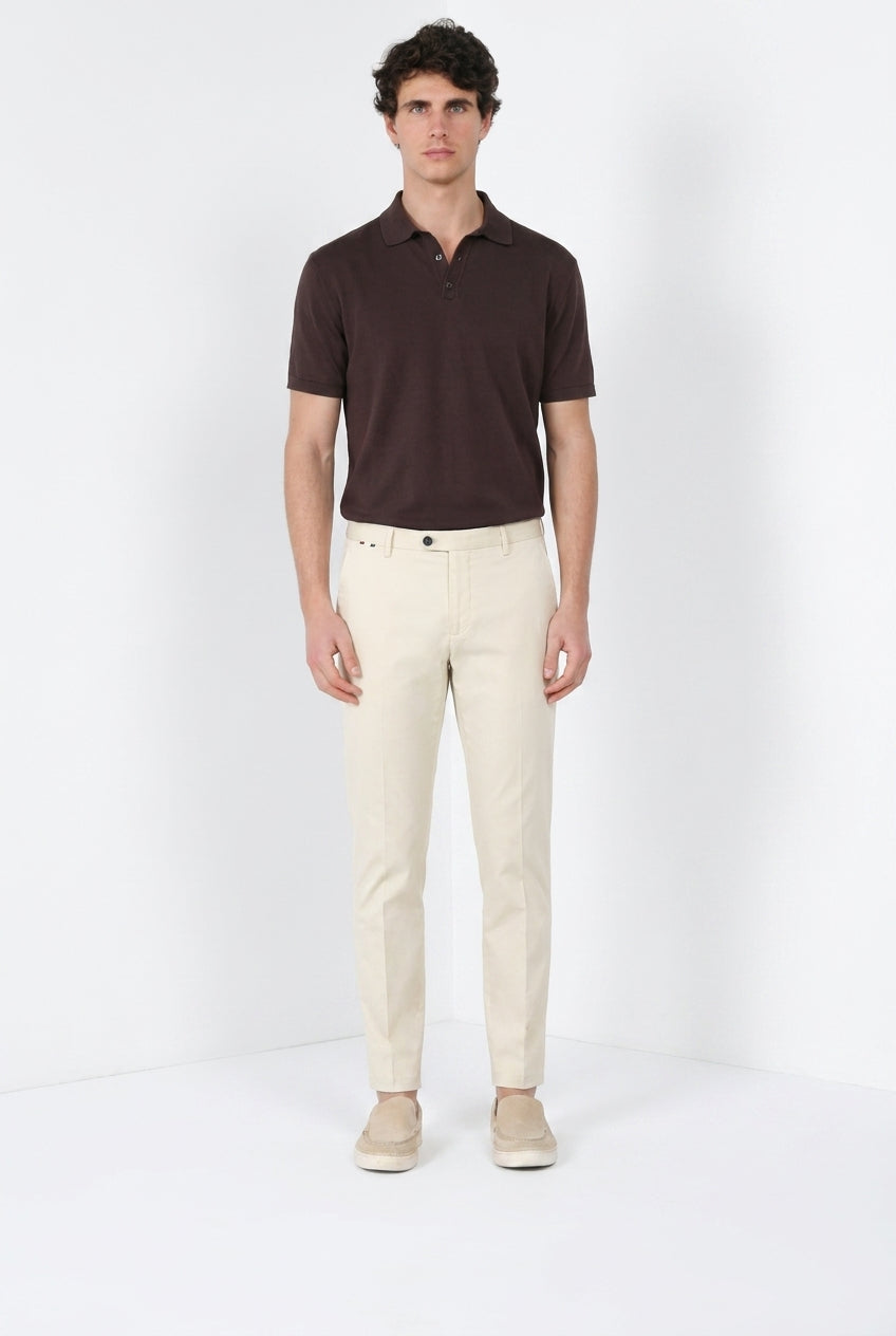 Osaka 1 Pince Delamere Hose Chino Herren aus Stretch-Gabardine carrot fit