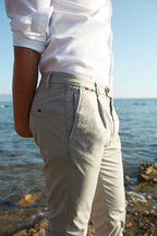 Osaka 1 Pince delamere men's chino pants in stretch gabardine carrot fit