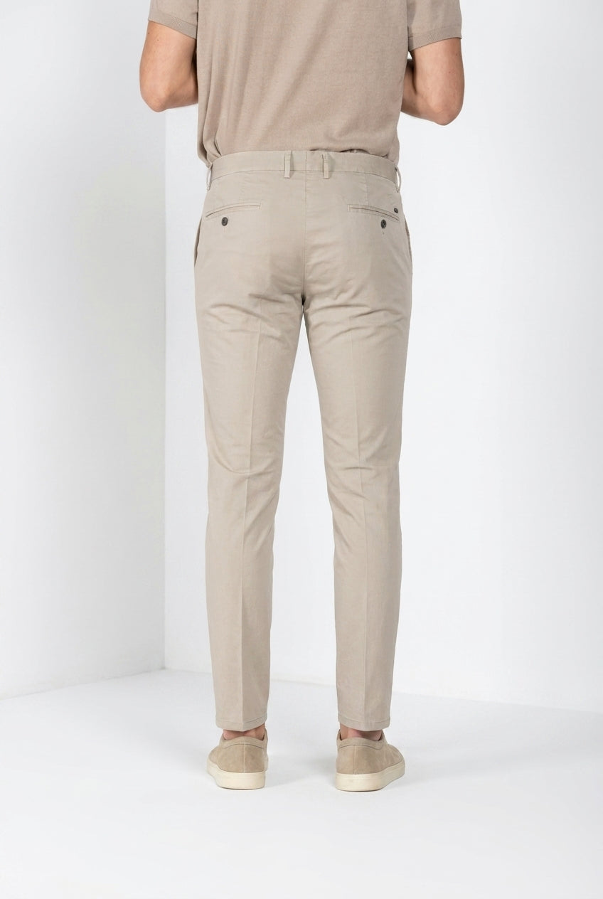 Torino delamere pantalone chino uomo in gabardina stretch slim fit